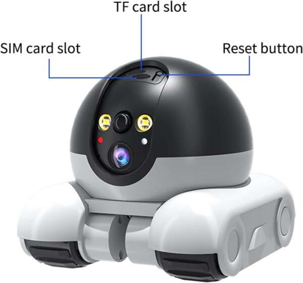 Cámara robot móvil 1080P para el hogar, monitor Wi-Fi para bebés, perros y gatos.