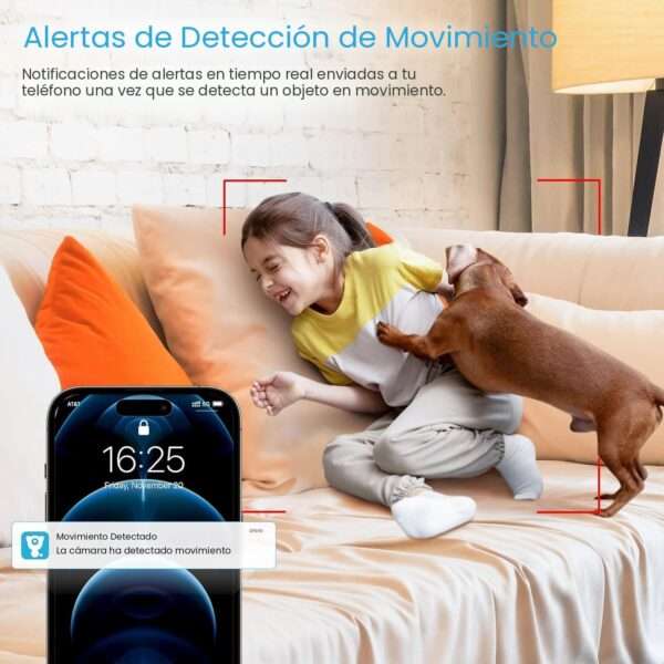 Cámara de Seguridad Wi-Fi 2K para Bebés y Mascotas - Visión Nocturna a Color y Detección de Movimiento - Image 2
