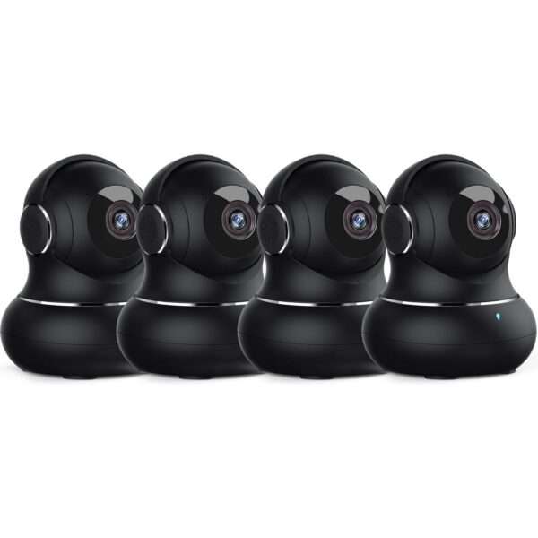 Cámara de seguridad Wi-Fi 2K para interiores con visión nocturna a color y sensor de movimiento, ideal para monitorear bebés y mascotas.
