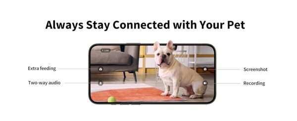 Comedero automático Wi-Fi para perros y gatos con cámara HD, detección de movimiento IA y visión nocturna.