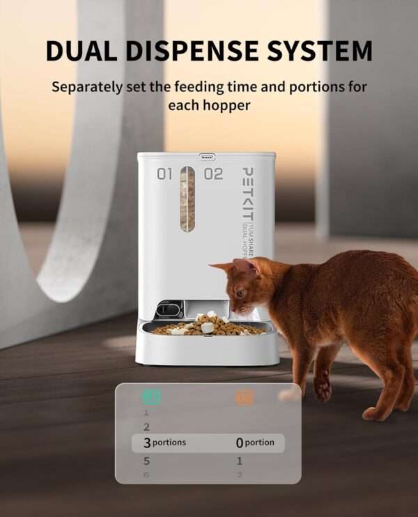 Comedero automático Wi-Fi para perros y gatos con cámara HD, detección de movimiento IA y visión nocturna.