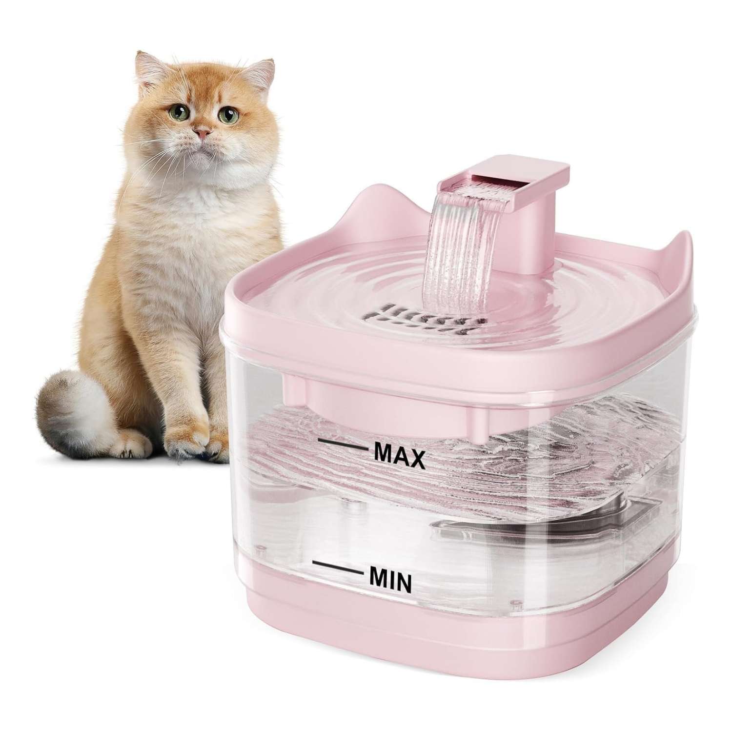 Fuente de agua silenciosa para mascotas 1.6L. Bebedero discreto para perros y gatos, ideal para proporcionar agua fresca sin ruidos molestos.