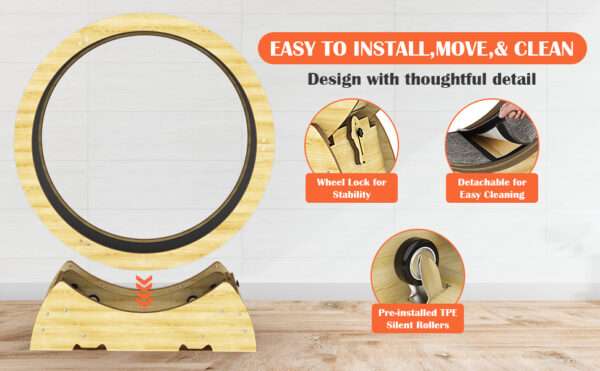 Rueda de ejercicio compacta para gatos, ideal para mantenerlos activos en interiores.