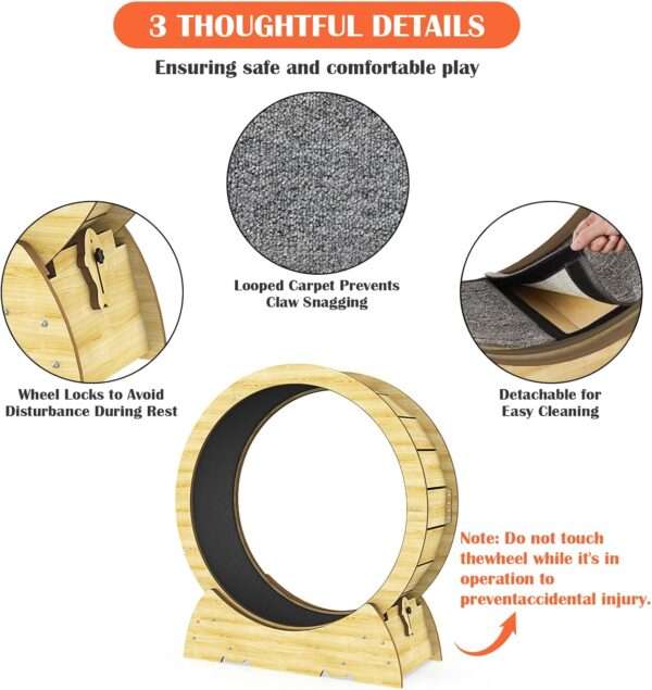 Rueda de ejercicio compacta para gatos, ideal para mantenerlos activos en interiores.