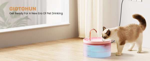 Fuente de agua para mascotas 2L con grifo. Bebedero con chorro de agua, ideal para perros y gatos que prefieren beber directamente del grifo.