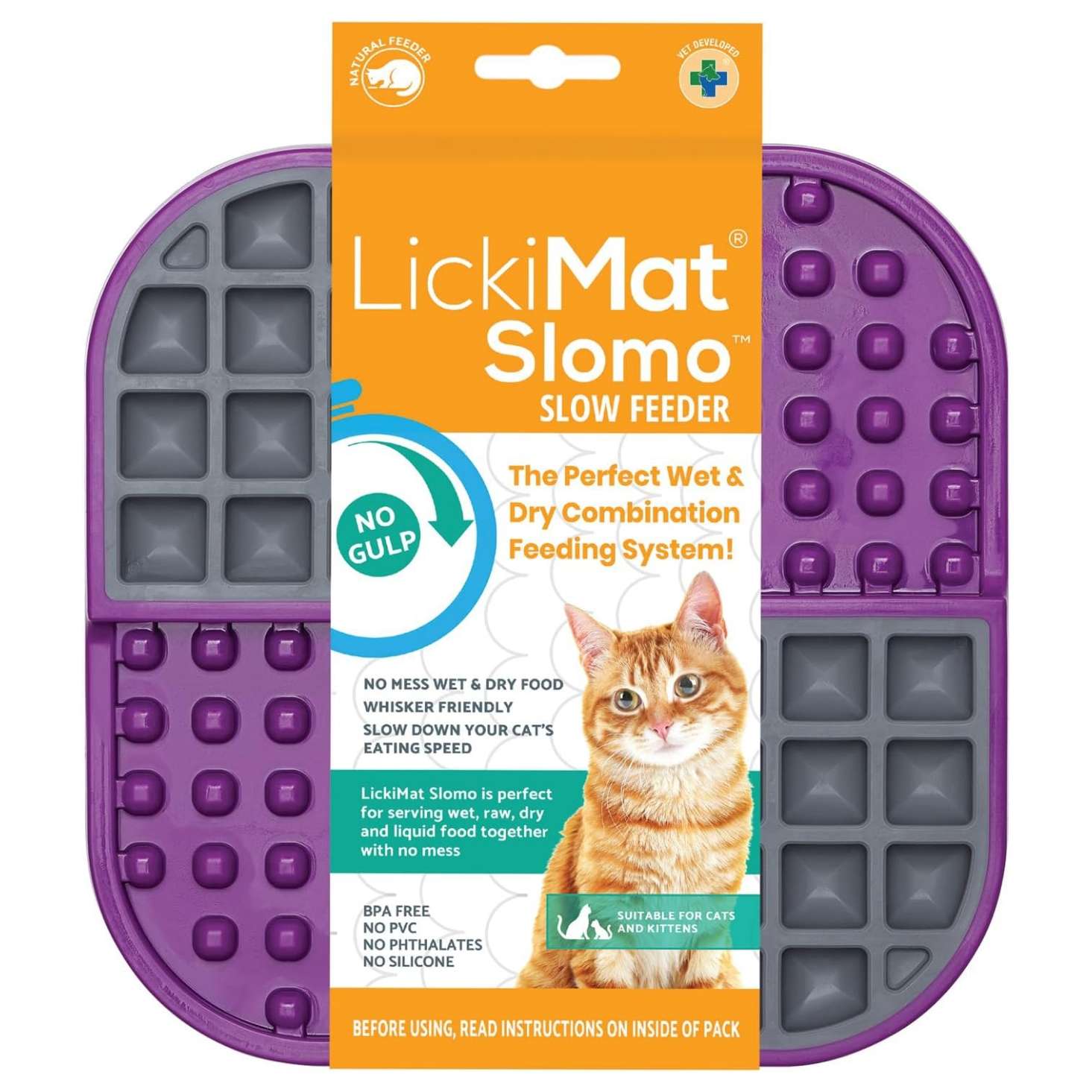 Tapete para lamer para gatos, ideal para alimentos, yogur y mantequilla de maní. Ayuda a reducir la ansiedad.