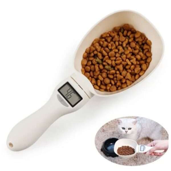Cuchara medidora digital para alimentos de perro y gato.