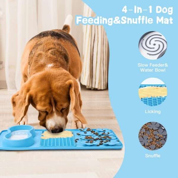 Alfombrilla grande para lamer para perros. Incluye un cepillo de limpieza y una espátula para aplicar alimentos.