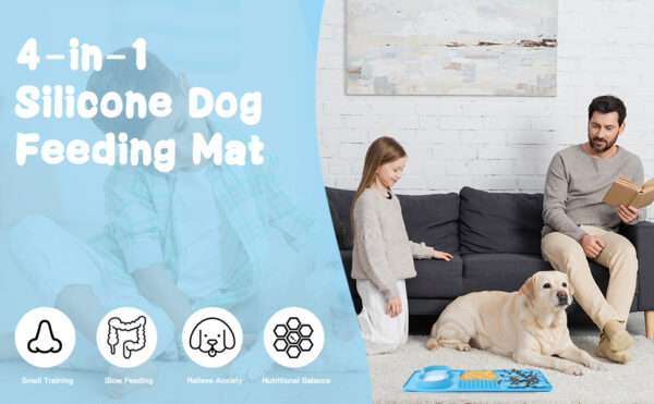 Alfombrilla grande para lamer para perros. Incluye un cepillo de limpieza y una espátula para aplicar alimentos.