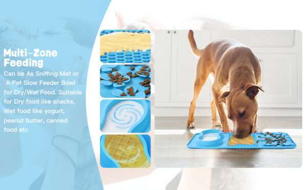 Alfombrilla grande para lamer para perros. Incluye un cepillo de limpieza y una espátula para aplicar alimentos.