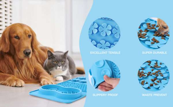 Alfombrilla grande para lamer para perros. Incluye un cepillo de limpieza y una espátula para aplicar alimentos.