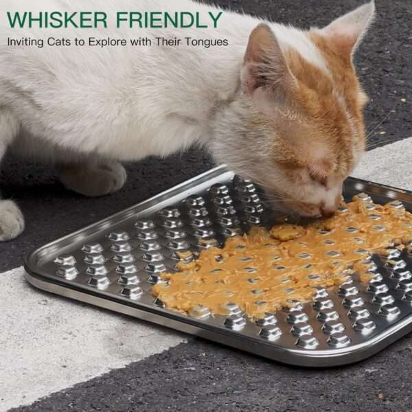 Alfombrilla de acero inoxidable 304 para lamer para perros y gatos. Ayuda a reducir la ansiedad y promueve la alimentación lenta