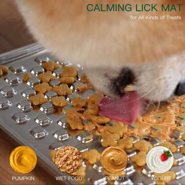 Alfombrilla de acero inoxidable 304 para lamer para perros y gatos. Ayuda a reducir la ansiedad y promueve la alimentación lenta