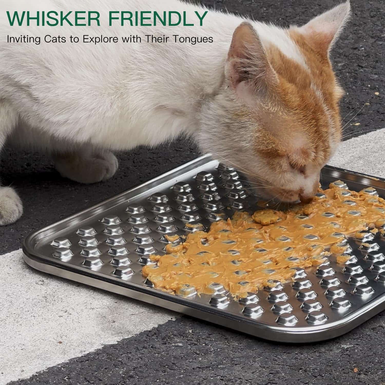 Alfombrilla de acero inoxidable 304 para lamer para perros y gatos. Ayuda a reducir la ansiedad y promueve la alimentación lenta