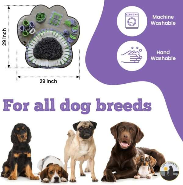 Alfombrilla de olfateo para perros con forma de pata. Es un juguete que fomenta la estimulación mental y la alimentación lenta.