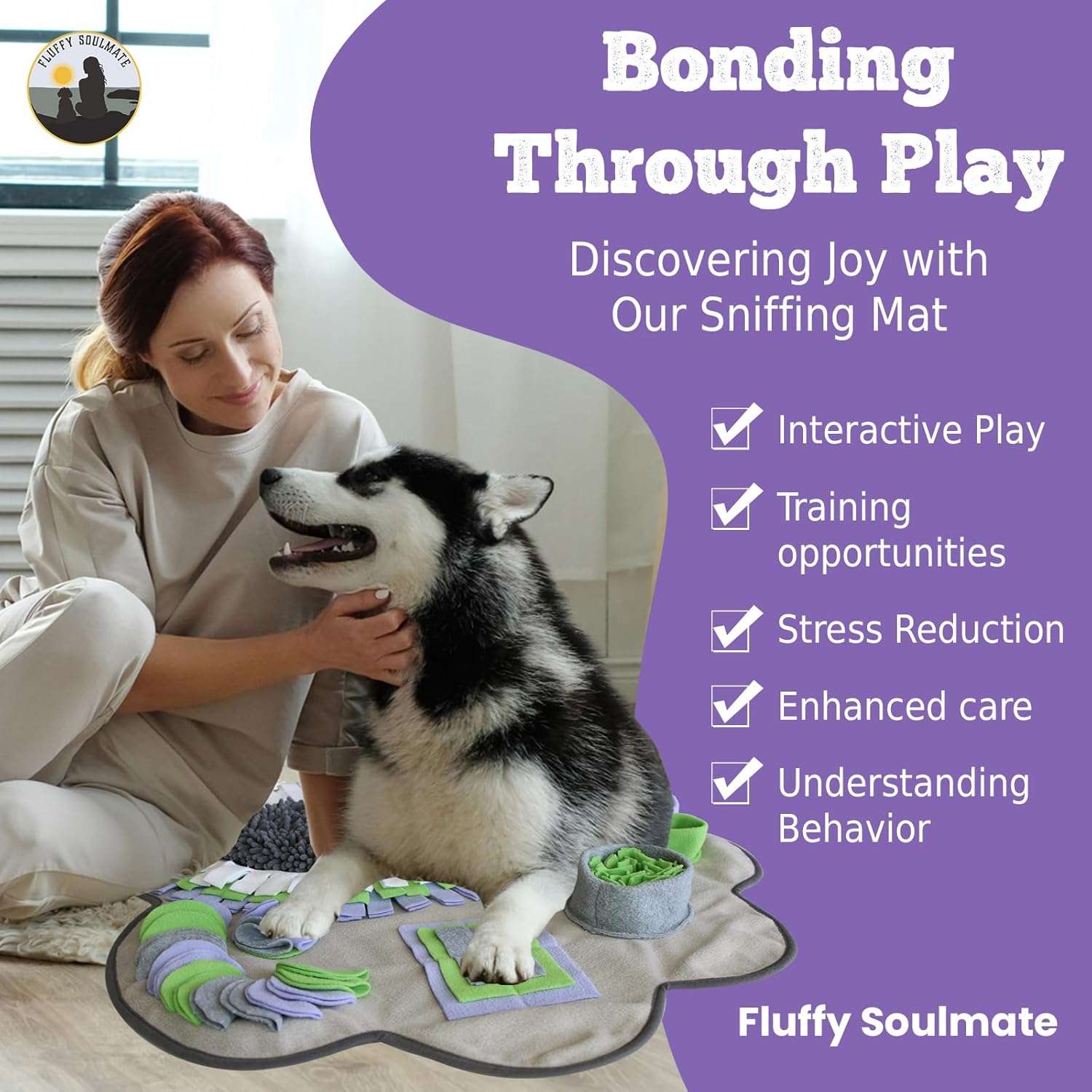 Alfombra de olfato interactiva con forma de pata para estimulacion mental y alimentacion lenta de perros.