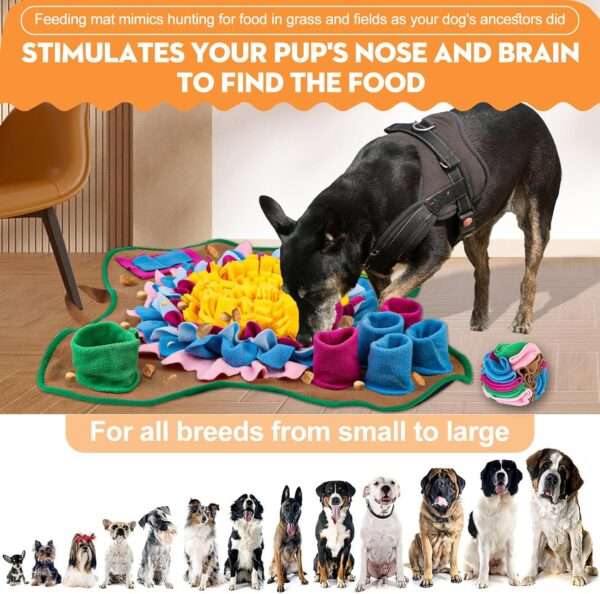Alfombrilla de olfateo para perros. Es un juguete que fomenta la estimulación mental y el entrenamiento.