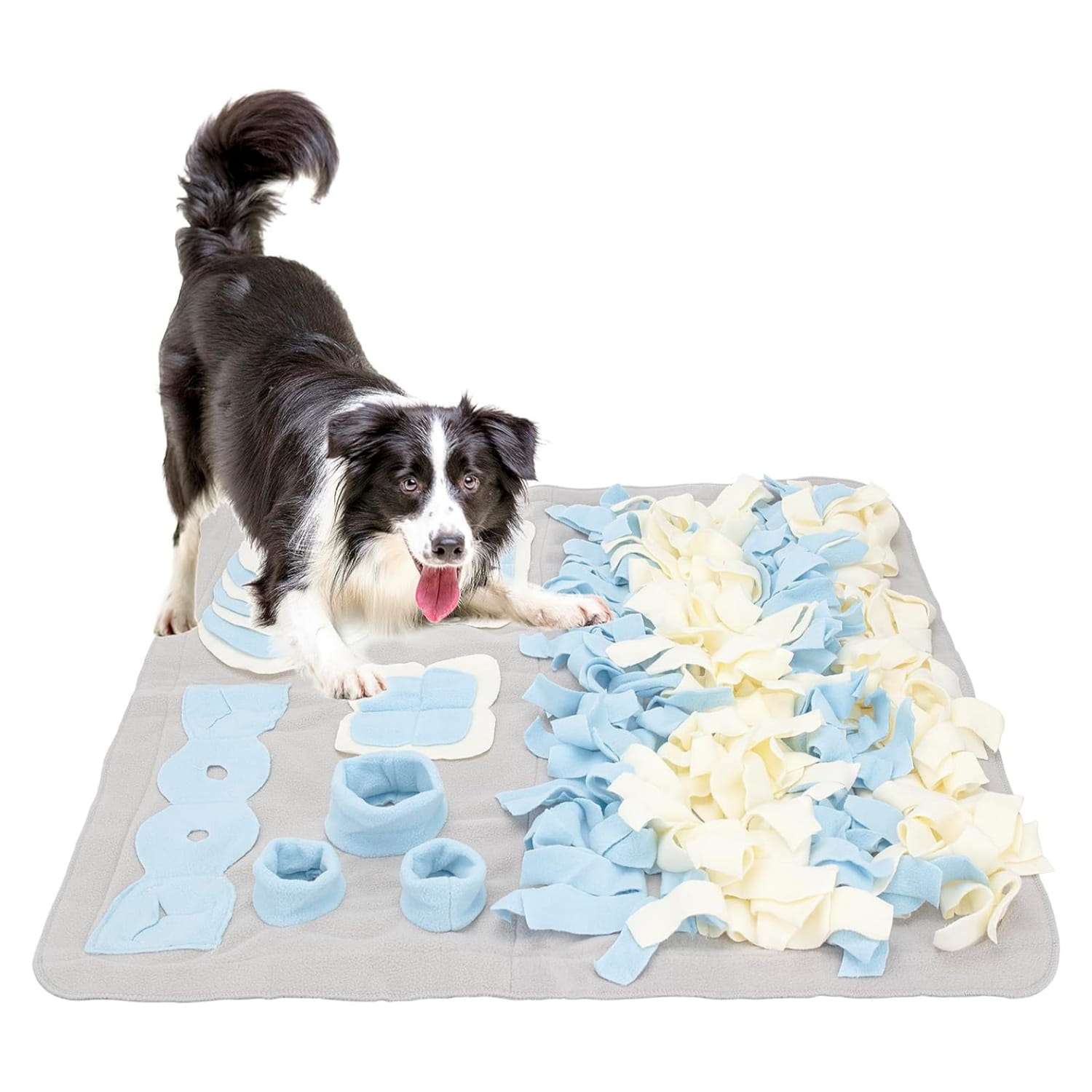 Alfombrilla de olfateo para perros de forro polar lavable con base antideslizante y diseño plegable.