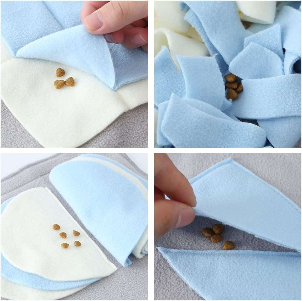 Alfombrilla de olfateo para perros de forro polar lavable con base antideslizante y diseño plegable.