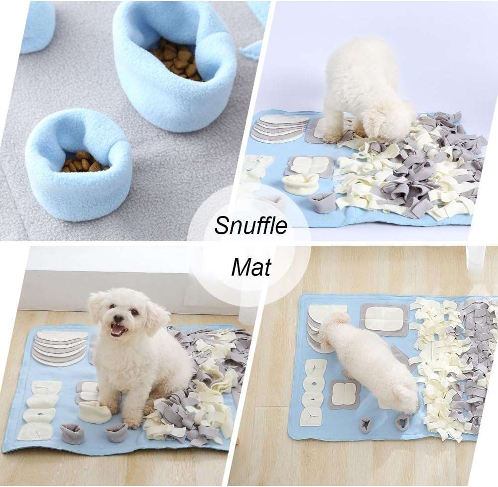 Alfombrilla de olfateo para perros de forro polar lavable con base antideslizante y diseño plegable.