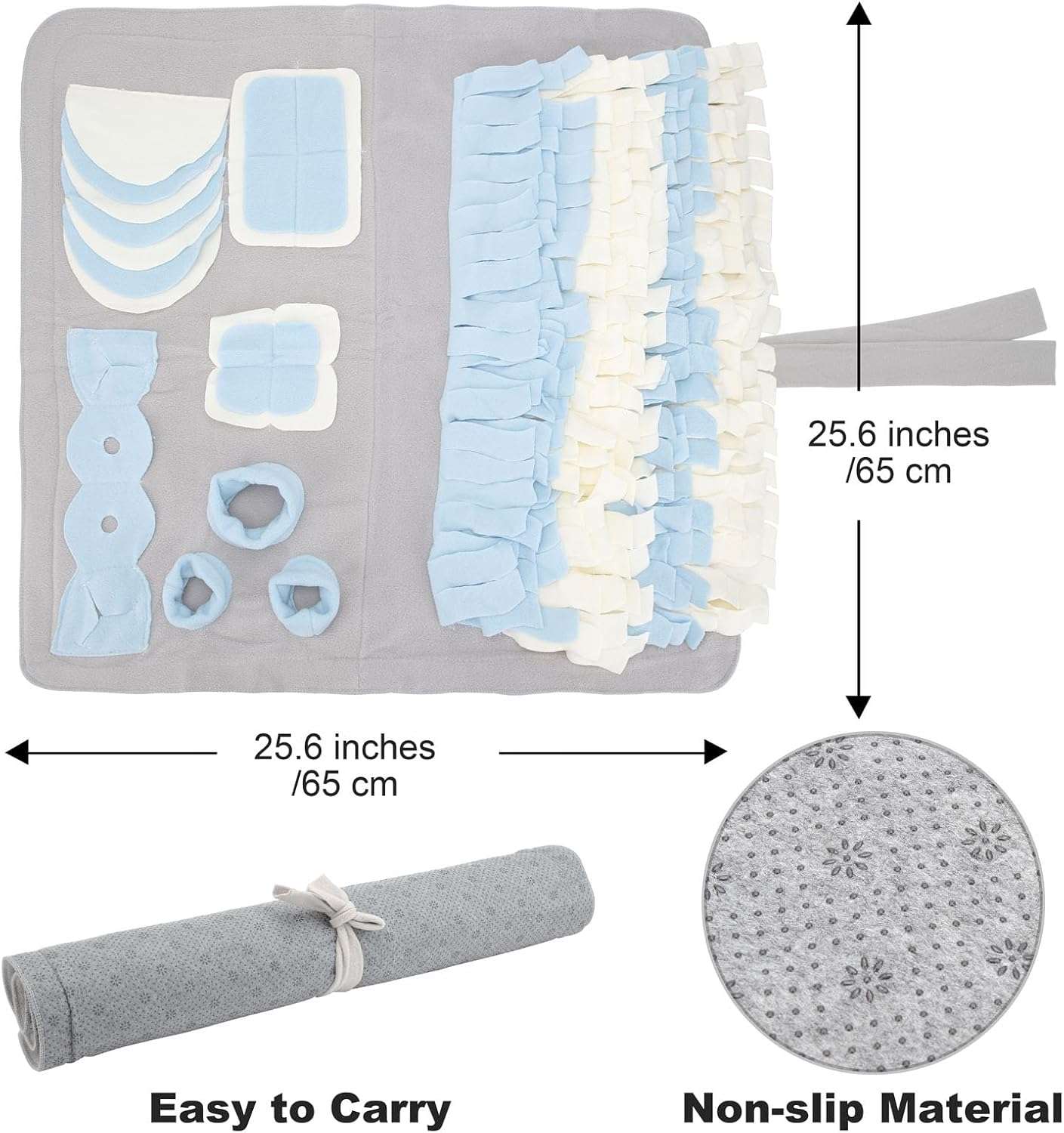 Alfombrilla de olfateo para perros de forro polar lavable con base antideslizante y diseño plegable.