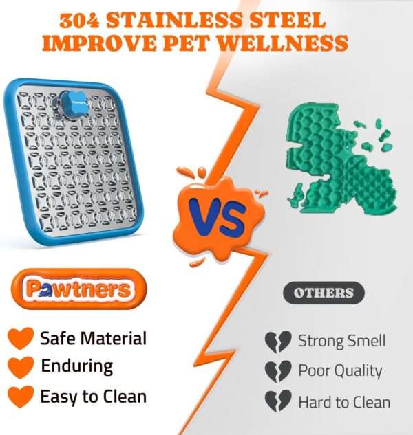 Alfombrilla para lamer de acero inoxidable para perros y gatos. Ayuda a reducir la ansiedad y promueve la alimentación lenta.