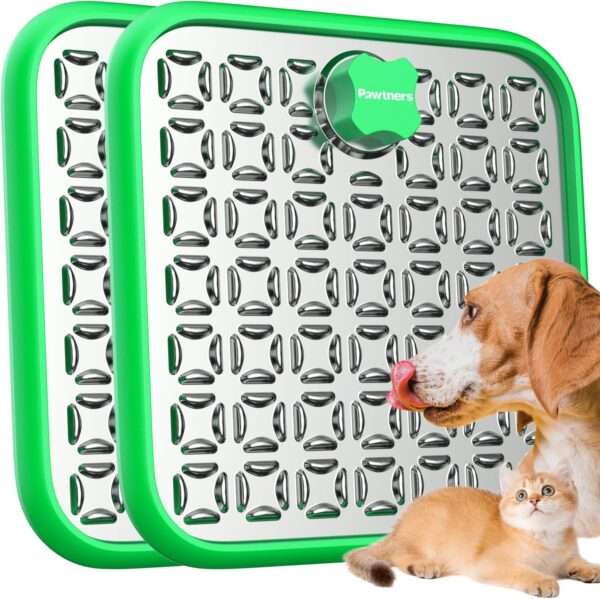Alfombrilla para lamer de acero inoxidable para perros y gatos. Ayuda a reducir la ansiedad y promueve la alimentación lenta.