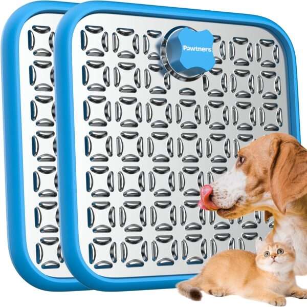 Alfombrilla para lamer de acero inoxidable para perros y gatos. Ayuda a reducir la ansiedad y promueve la alimentación lenta.