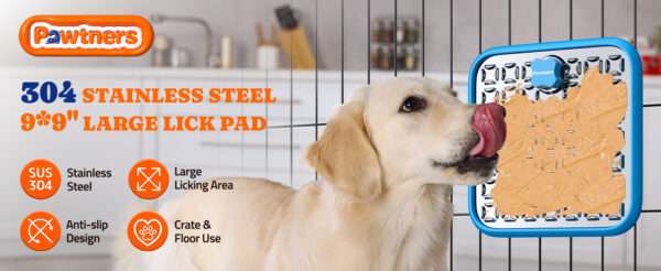 Alfombrilla para lamer de acero inoxidable para perros y gatos. Ayuda a reducir la ansiedad y promueve la alimentación lenta.