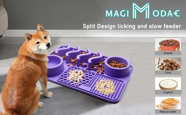 Alfombrilla de silicona para lamer para perros y gatos. Promueve la alimentación lenta y reduce la ansiedad.