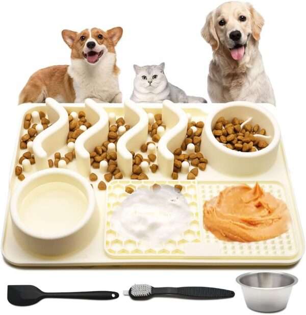 Alfombrilla de silicona para lamer para perros y gatos. Promueve la alimentación lenta y reduce la ansiedad.