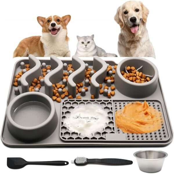 Alfombrilla de silicona para lamer para perros y gatos. Promueve la alimentación lenta y reduce la ansiedad.