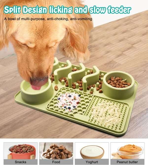 Alfombrilla de silicona para lamer para perros y gatos. Promueve la alimentación lenta y reduce la ansiedad.