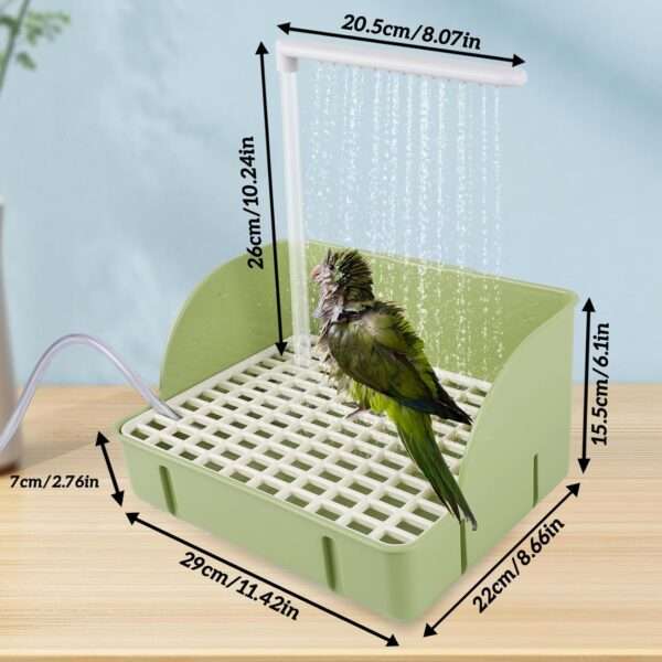 Bañera automática para pájaros, con agua circulante USB y protector de cable antimordeduras.