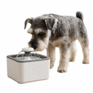 Fuente de agua eléctrica con filtro para perros y gatos.