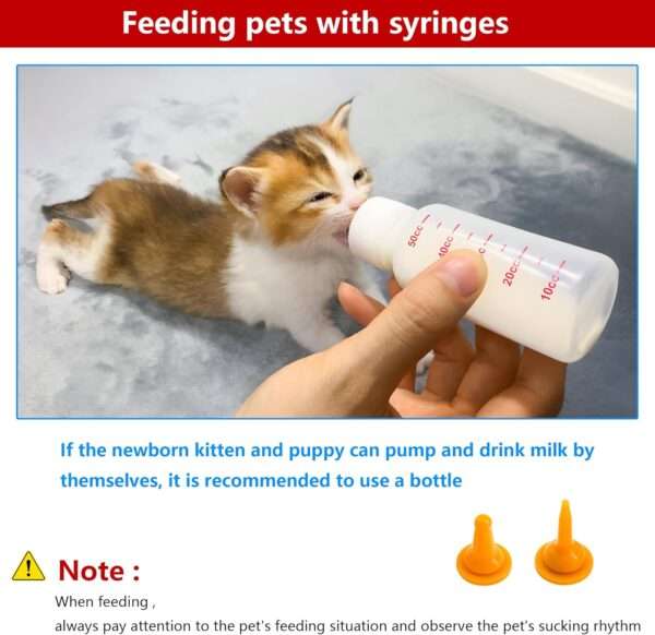 Kit de alimentación de 18 piezas para cachorros y gatitos. Incluye 2 biberones, 6 jeringas y tetinas de silicona.
