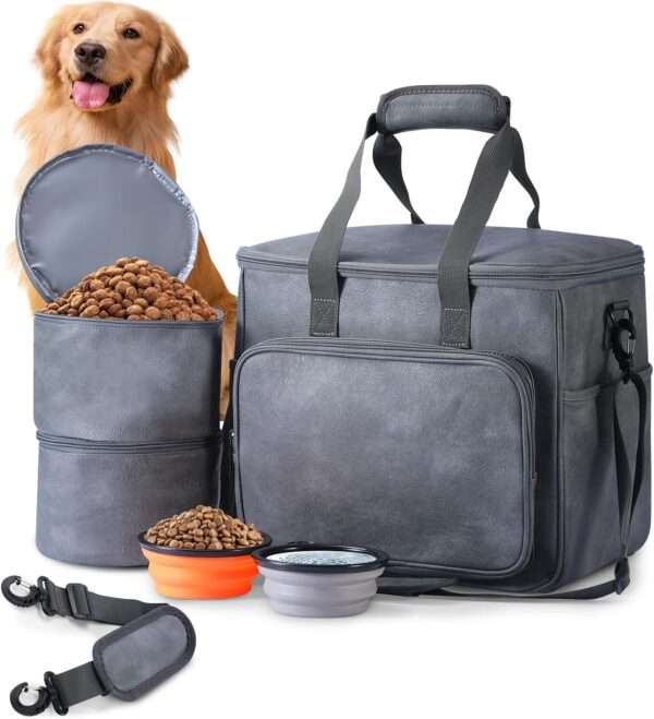 Bolsa de viaje de cuero para perros y gatos. Bolso de mano aprobado por aerolíneas con bolsillos multifunción.