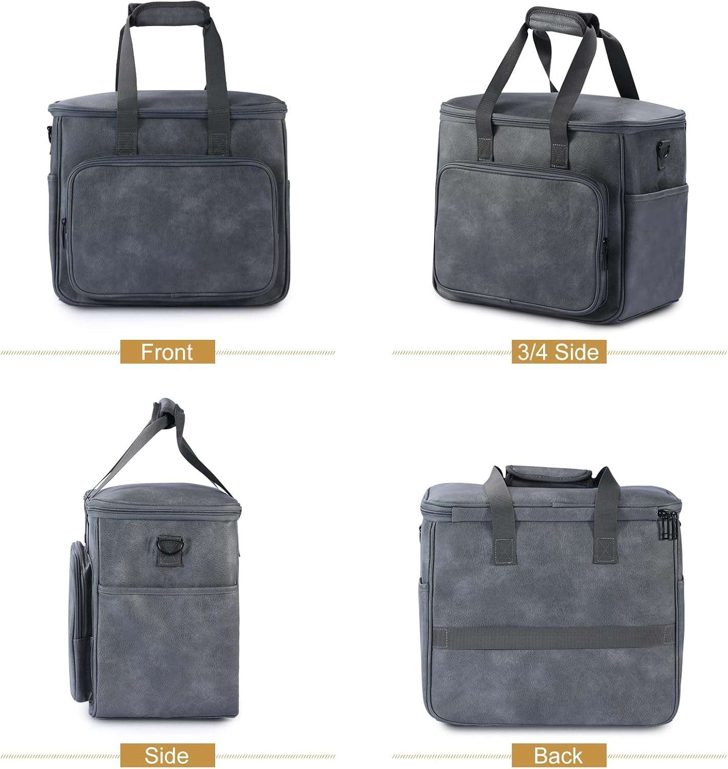 Bolsa de viaje de cuero para perros y gatos. Bolso de mano aprobado por aerolíneas con bolsillos multifunción.