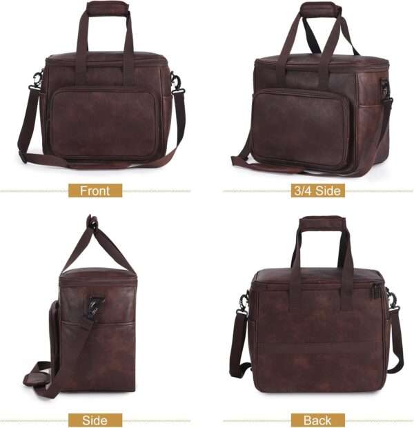 Bolsa de viaje de cuero para perros y gatos. Bolso de mano aprobado por aerolíneas con bolsillos multifunción.