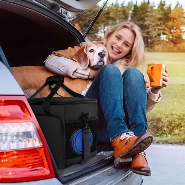 Bolsa de viaje para perros y gatos. Kit de 6 piezas con cuencos plegables, contenedores de comida y otros accesorios.
