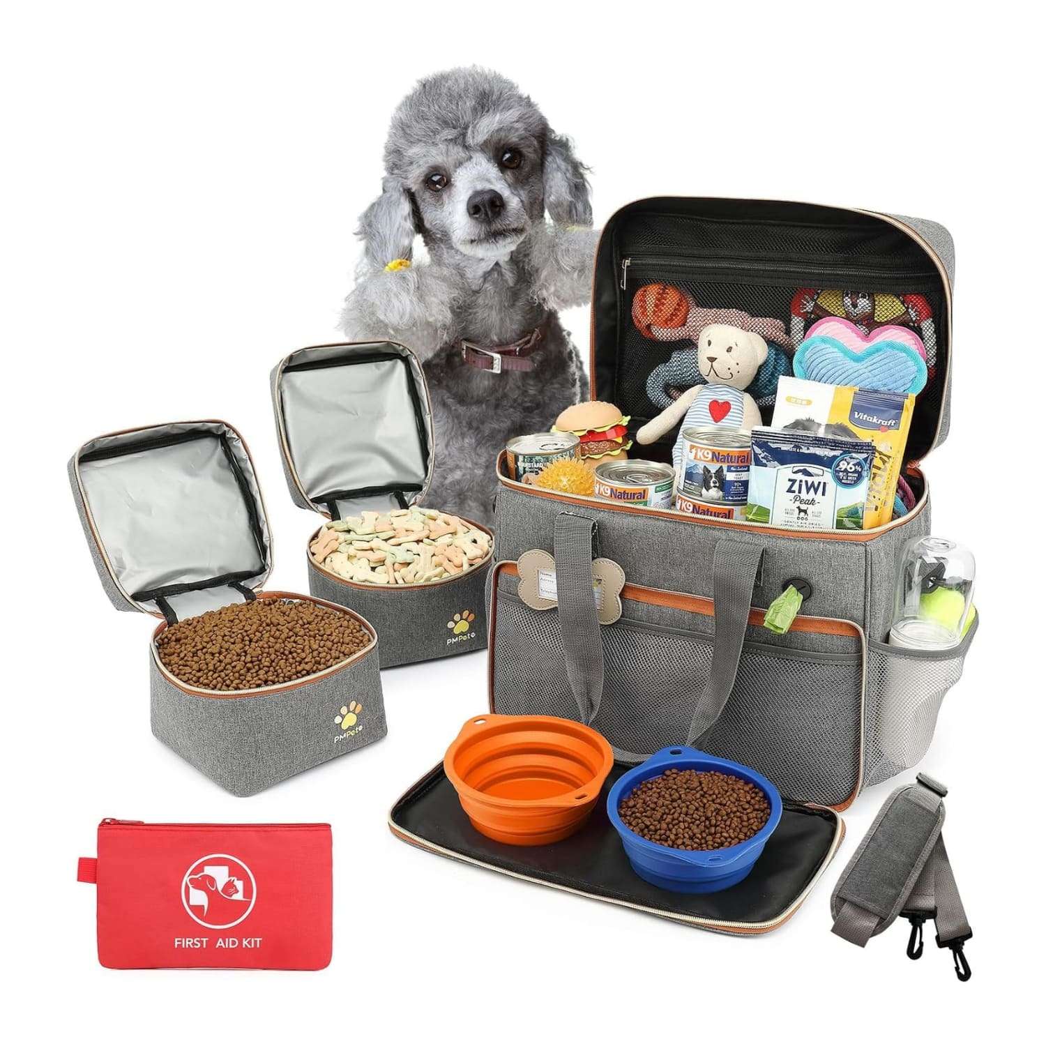 Bolsa de viaje multifuncional para perros y gatos, ideal para escapadas de fin de semana.