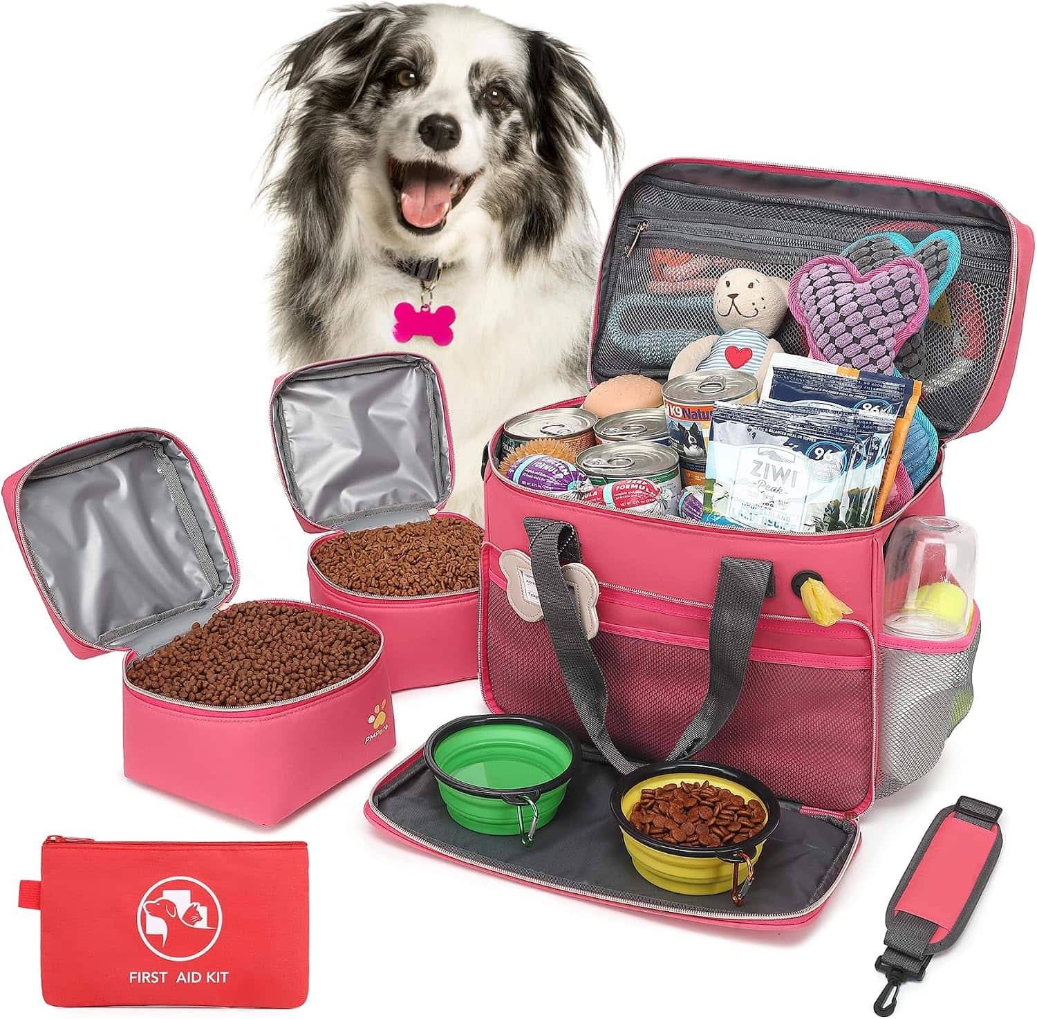 Bolsa de viaje multifuncional para perros y gatos, ideal para escapadas de fin de semana.