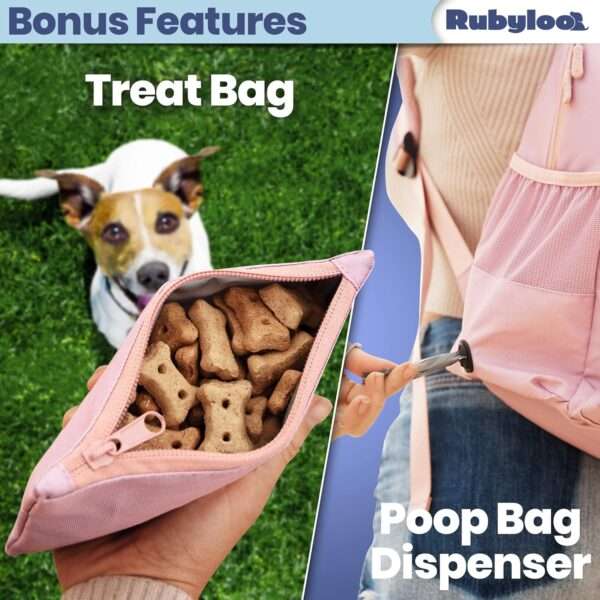 Bolsa de viaje para perros y gatos. Mochila organizadora con dos cuencos plegables y contenedor de comida.