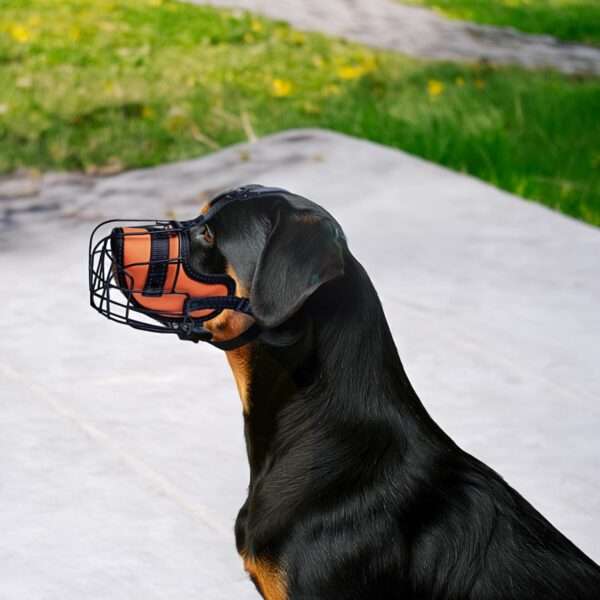 Bozal de metal de cesta de alambre para perros grandes.