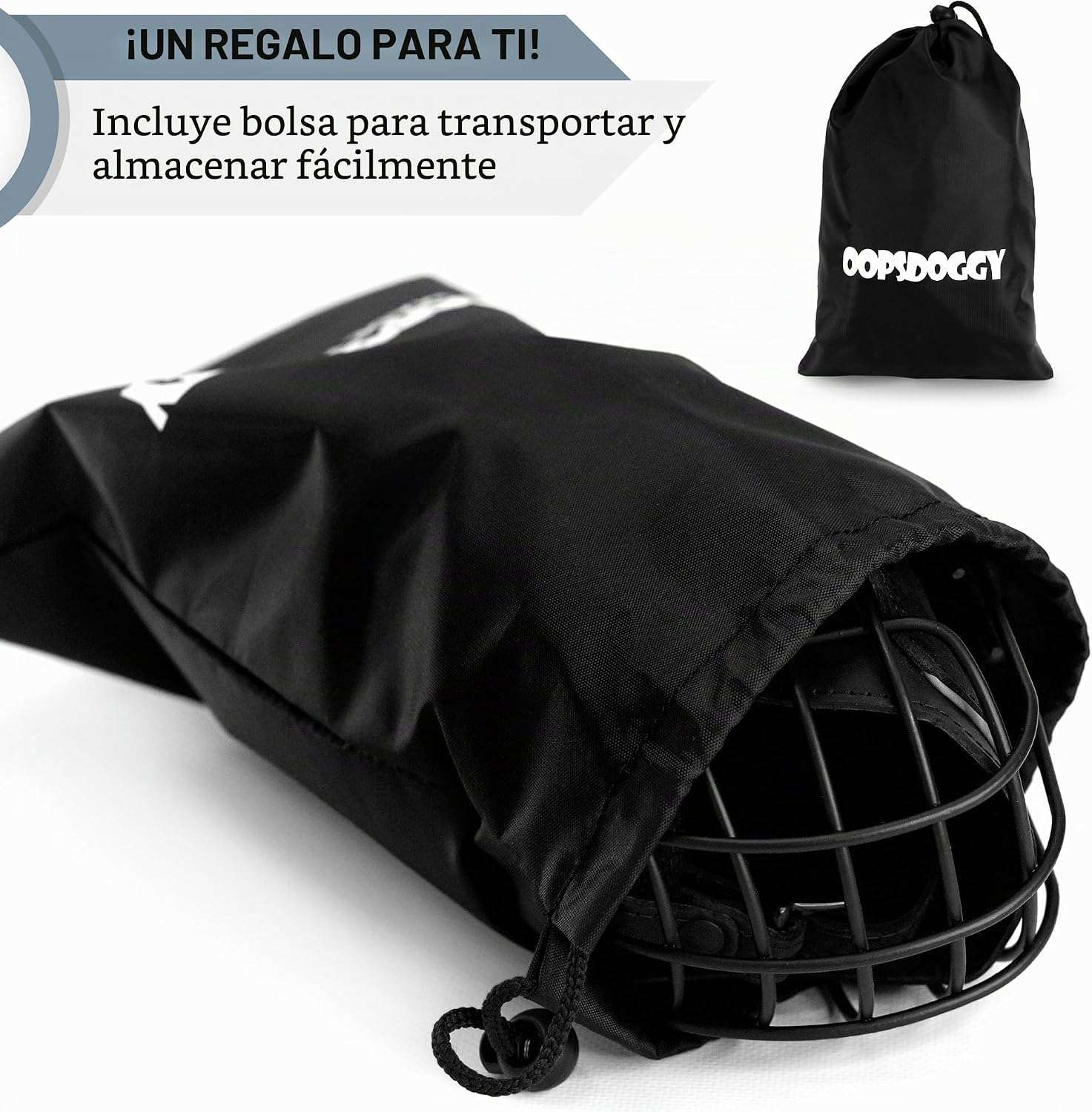 Bozal de cesta de metal para Pitbull. Es un bozal que permite jadear y beber.