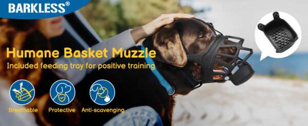 Bozal de cesta humanitario para perros grandes, con compartimiento para premios.