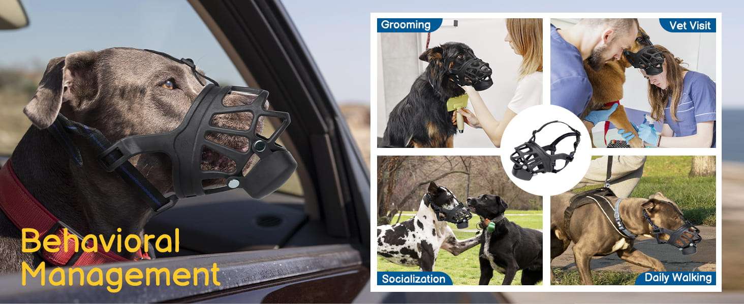 Bozal de cesta humanitario para perros grandes, con compartimiento para premios.