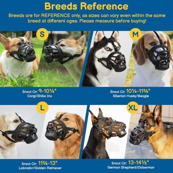 Bozal de cesta humanitario para perros grandes, con compartimiento para premios.