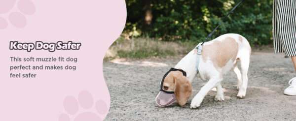 Bozal de malla suave y transpirable para perros. Es un bozal que permite jadear y beber.