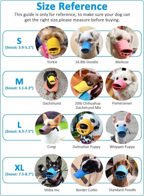 Bozal de silicona suave con diseño de pato para perros pequeños y medianos.